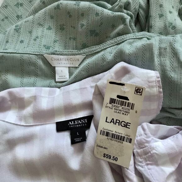 Charter Club and Alfani New Button Front Sleepwear Tops Women L - Picture 12 of 14